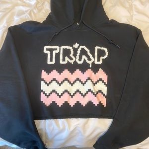 “Pretty Girls Like Trap Music” cropped hoodie